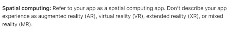 Apple's guidelines for visionOS developers
