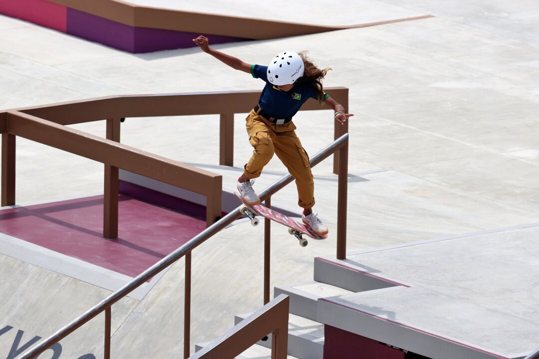 Rayssa during the street competition in Tokyo