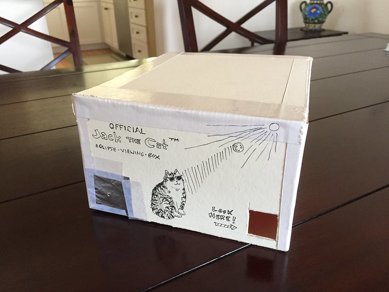 Pinhole projector for the solar eclipse. Jack the Cat brand.