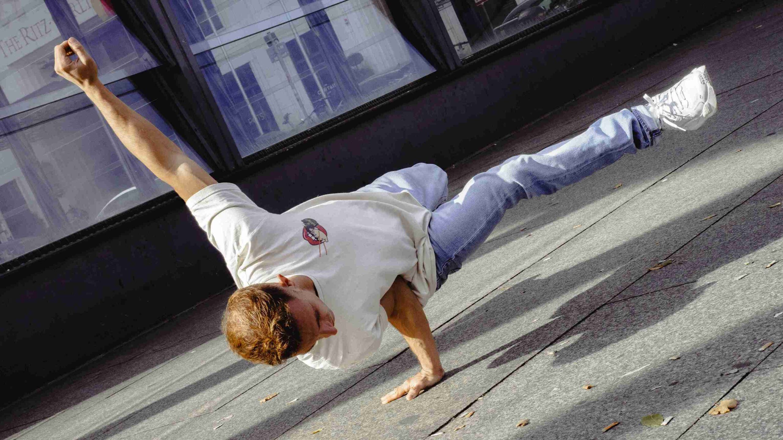 Man Doing Breakdance in a Studio 