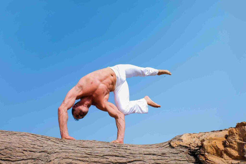 Man doing handbalancing trick